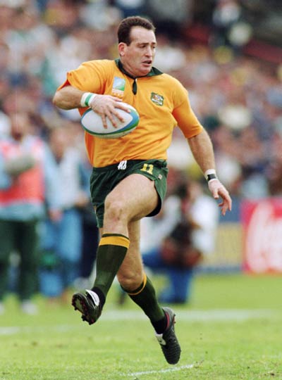 David Campese of Australia runs with the ball during the 1995 Rugby World Cup. Photograph: Mike Hewitt/Getty Images