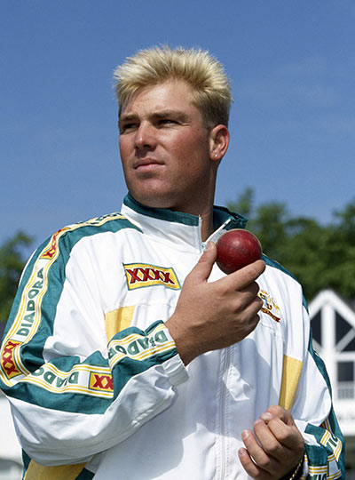 Shane Warne during the match against Worcestershire in 1993. Australia won by 5 wickets. Photograph: David Munden/Popperfoto