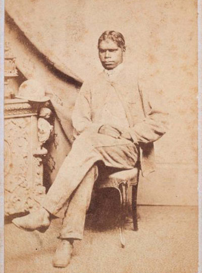 A portrait photo of the most famous Aboriginal player Johnny Mullagh of the Jardwadjali people in Victoria. Photograph: Part of the Charles Lawrence Archive