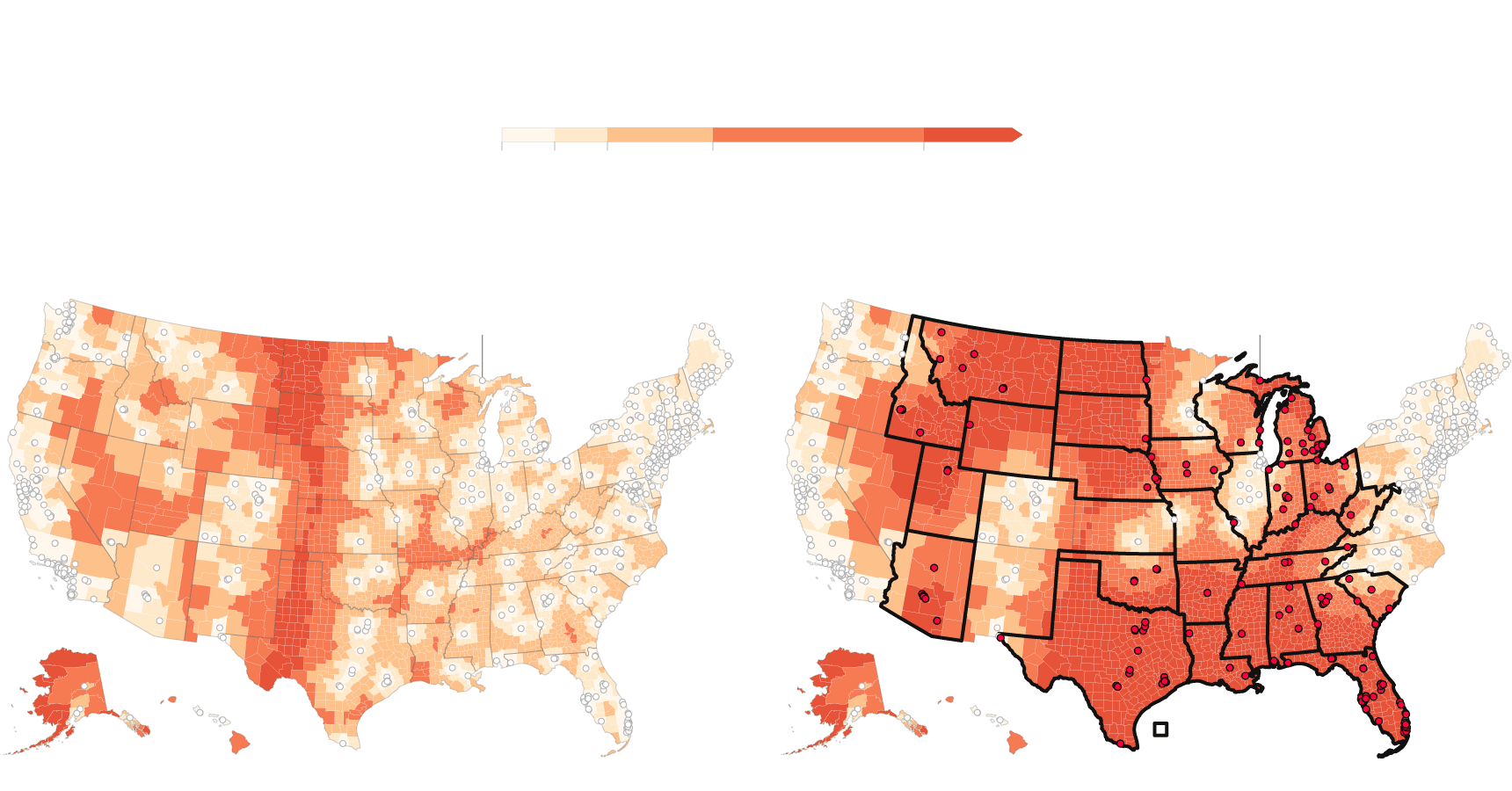 map of distance to abortion access in USA