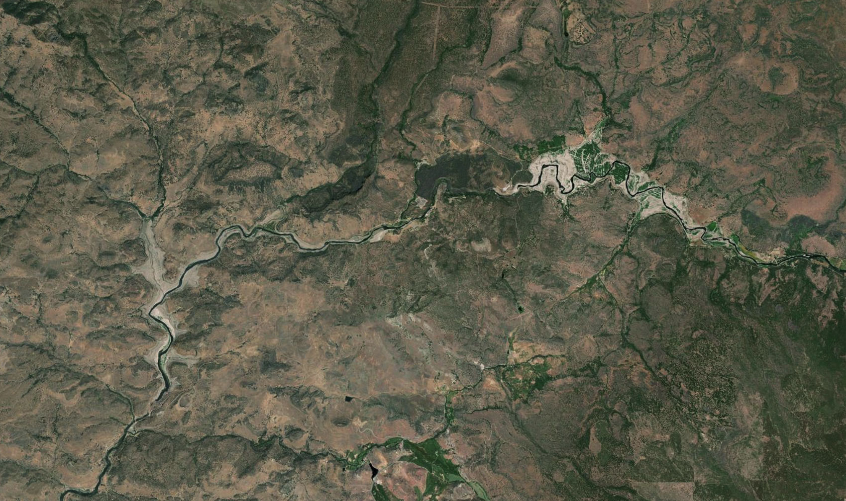 Map of the area surrounding the Klamath river in northern California