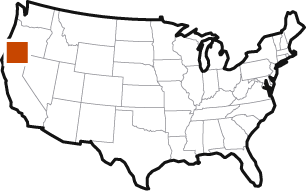 Locator map of the United States showing the locatin of the river, along the northern California border